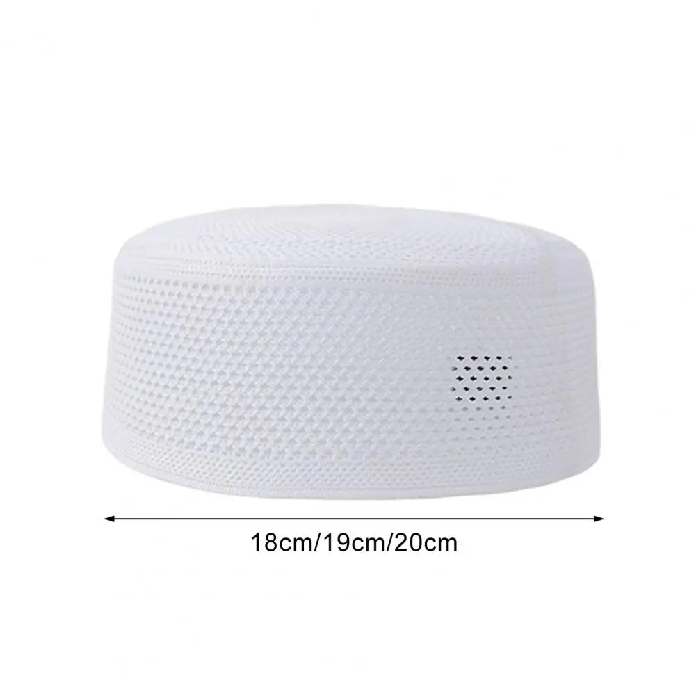 Men Top Hat Muslim Yarmulke With Mesh Design Ethnic Style Strong Breathability Solid Color Hat Outdoor Outfit Accessory Daily