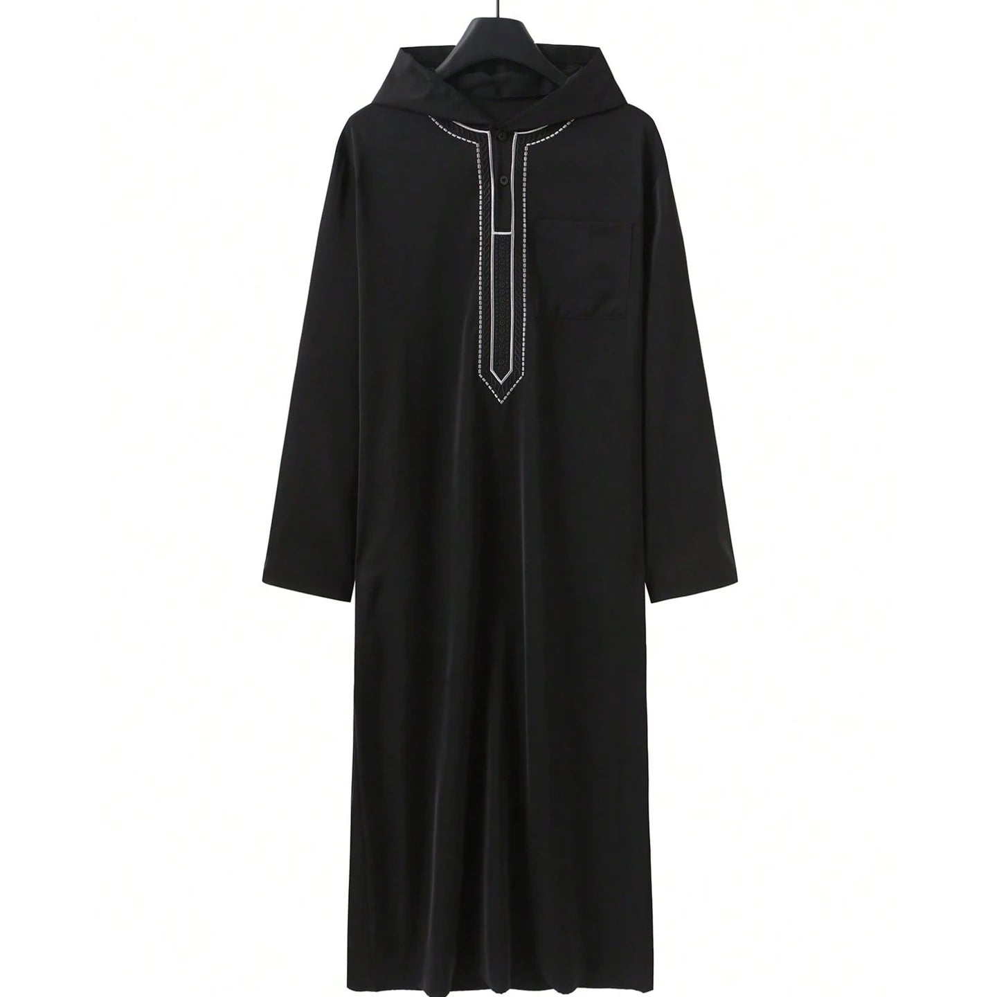 New Muslim Men's Thobe Embroidery Splicing Moroccan Luxury Elegant Robe Kandora Men's Burqa Islamic Loose Traditional Clothing