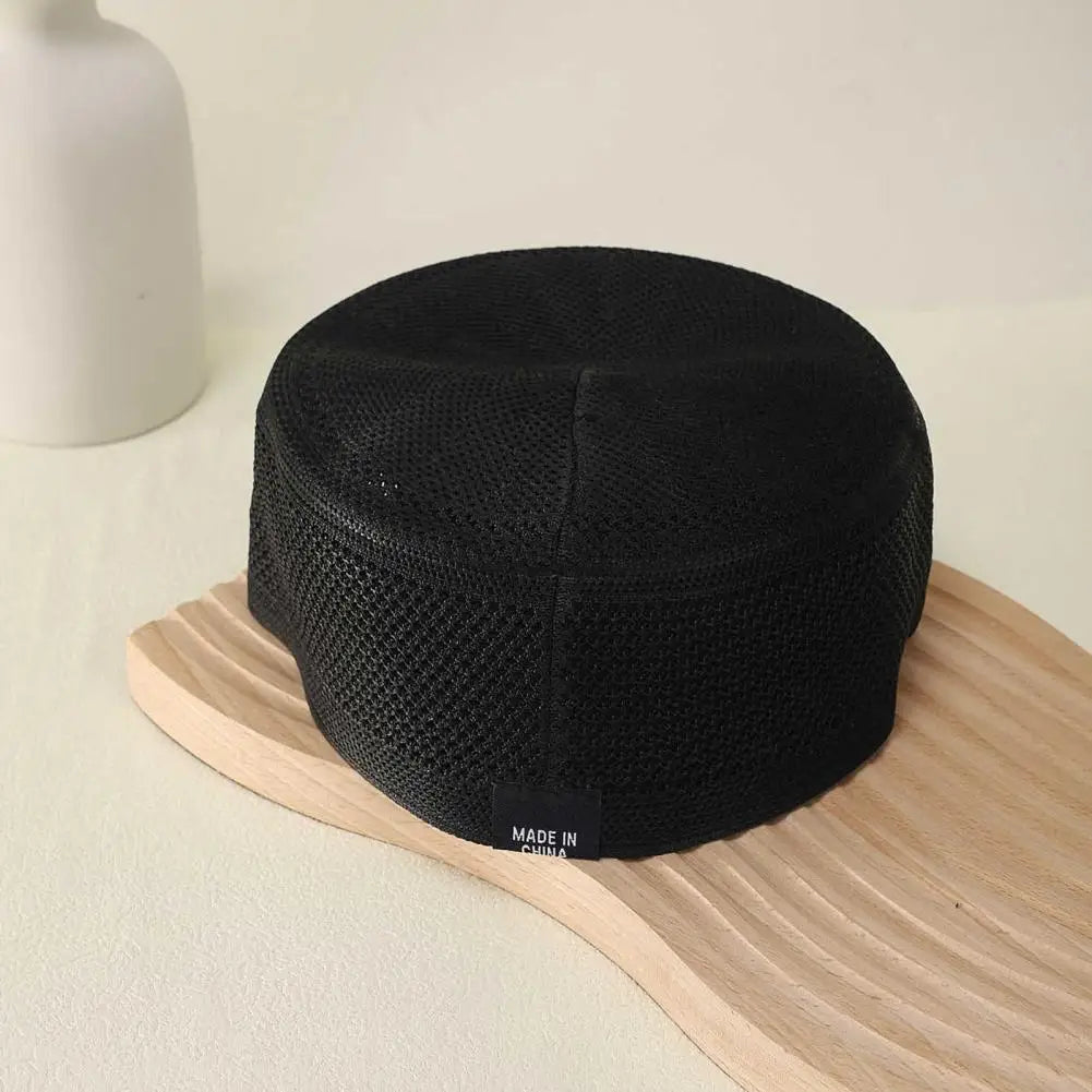 Men Top Hat Muslim Yarmulke With Mesh Design Ethnic Style Strong Breathability Solid Color Hat Outdoor Outfit Accessory Daily