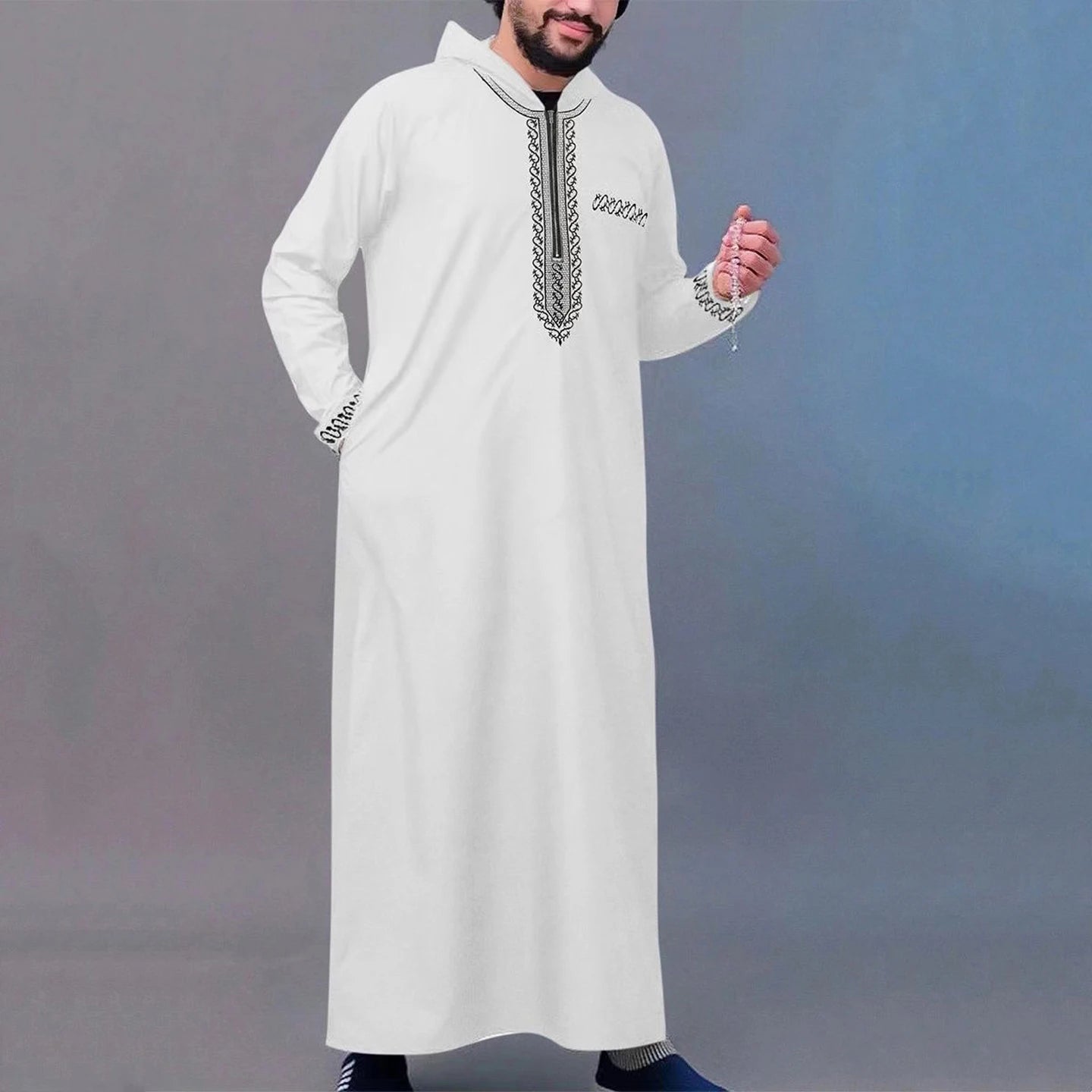 Men's Thobe —  Embroidered Moroccan Style