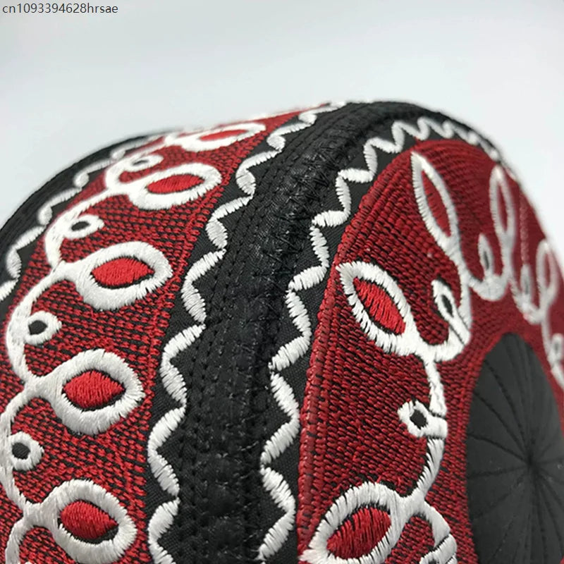 Kids Muslim Hat Ethnic Style Men Prayer Hats Adult Embroidery Arabia Turban Cap Flat Top Hats Arab Saudi Arabia Islamic Hat