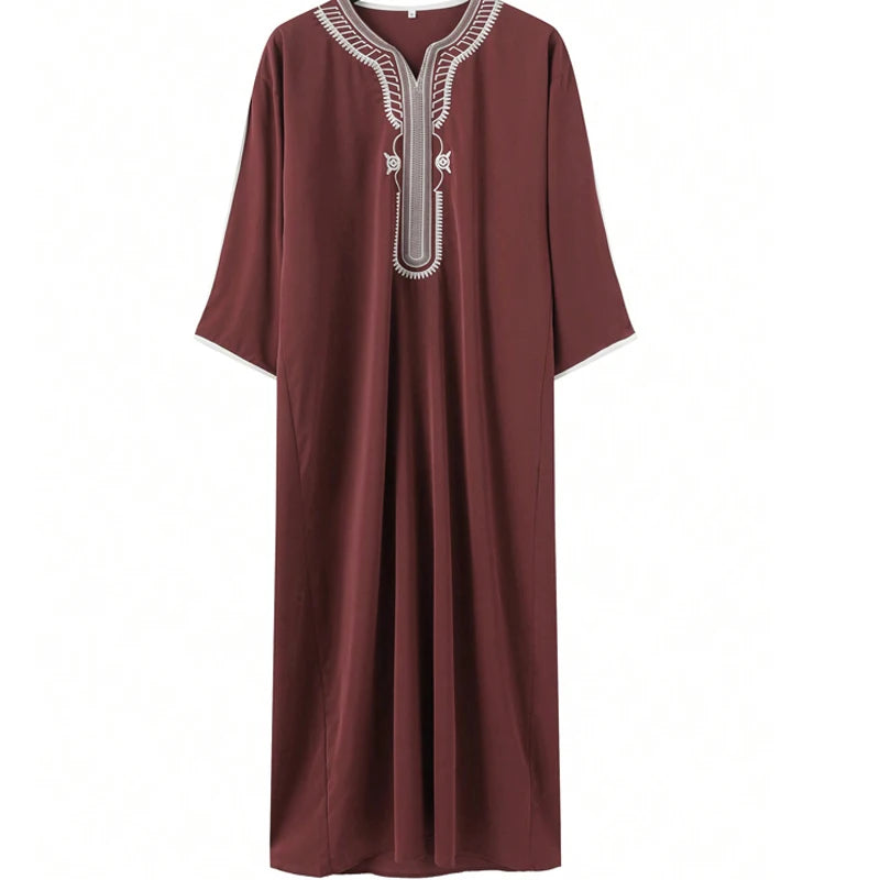 Men's Thobe —  Embroidered Moroccan Style
