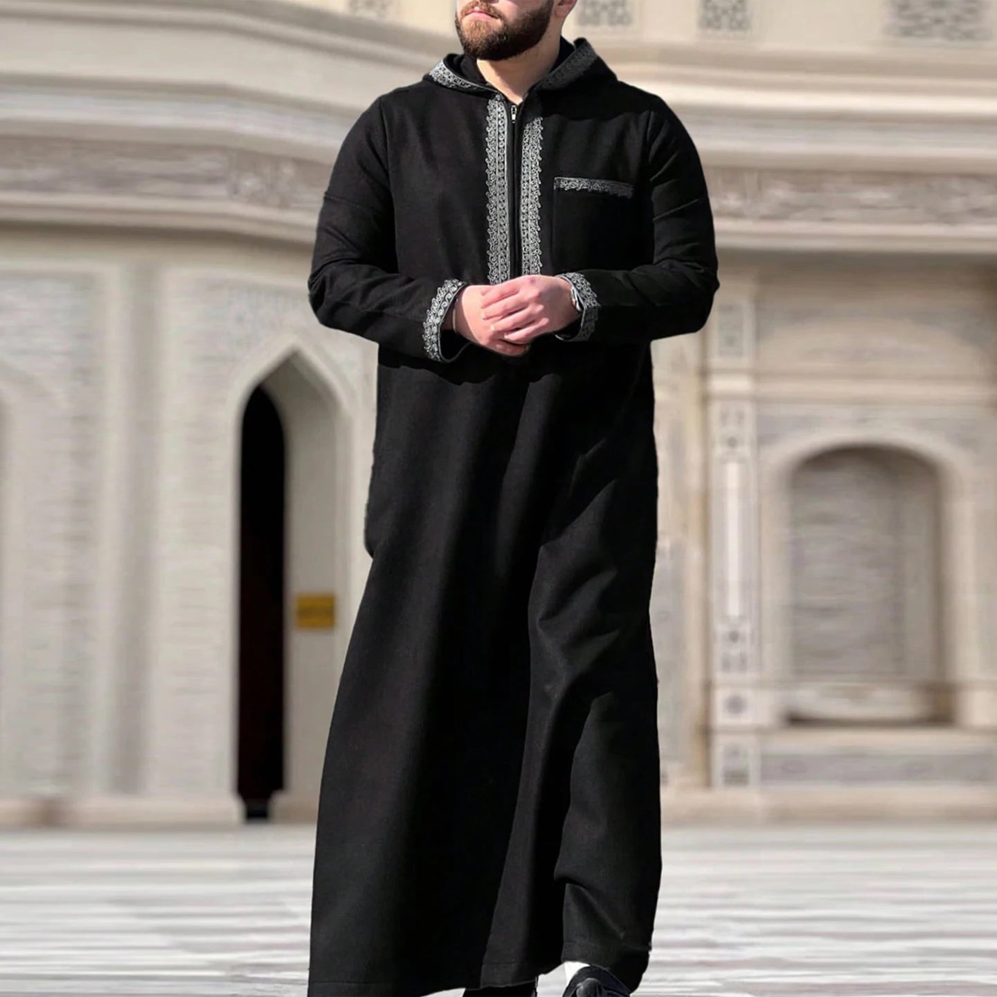 Men's Thobe —  Embroidered Moroccan Style