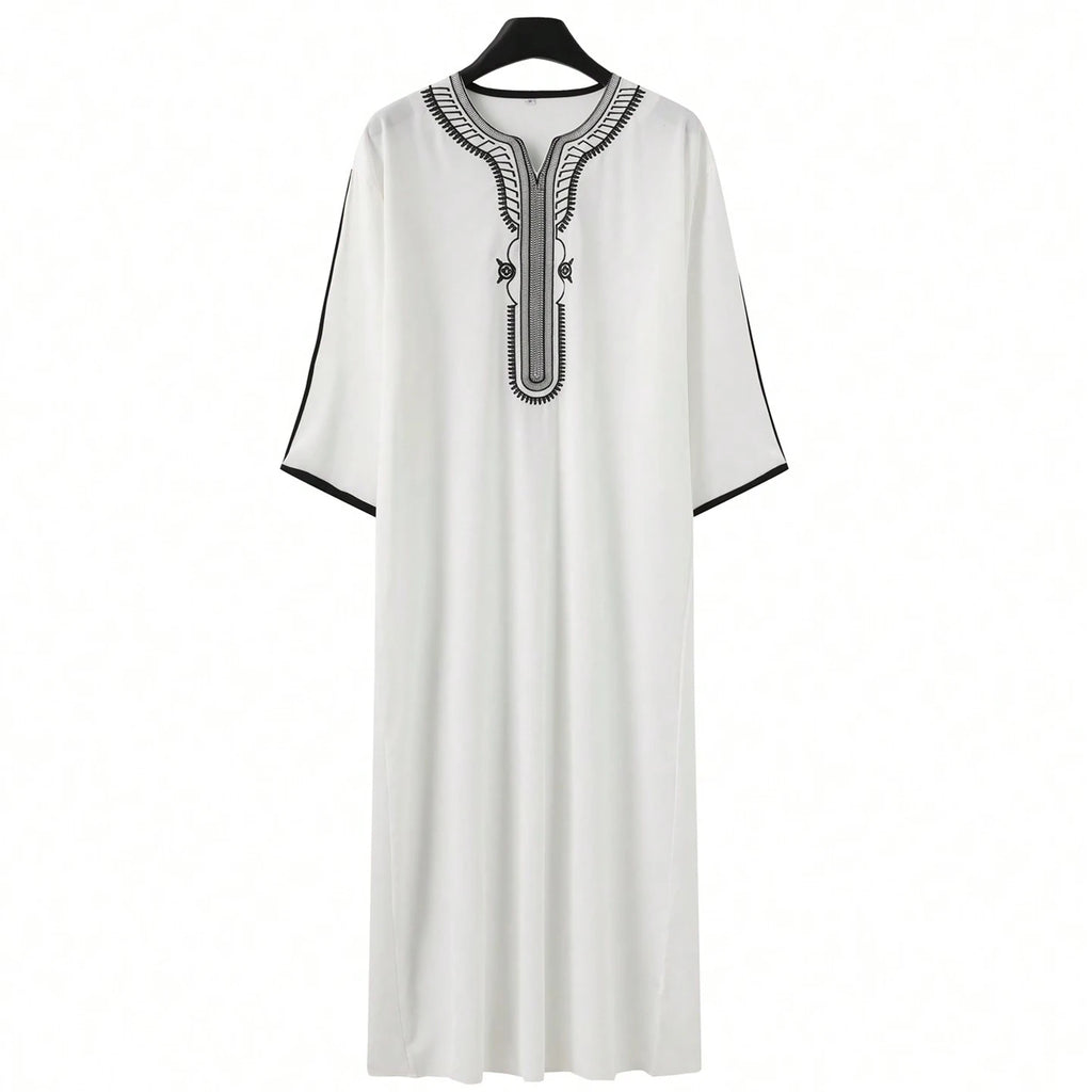 Men's Thobe —  Embroidered Moroccan Style