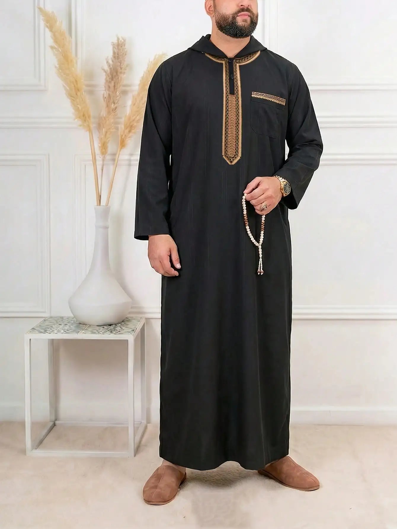Men's Thobe —  Embroidered Moroccan Style