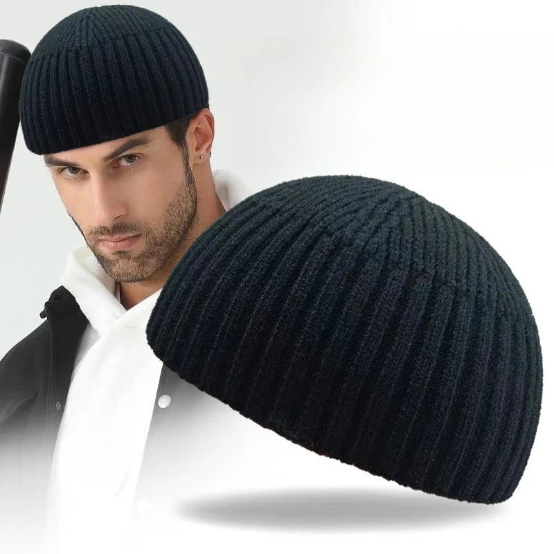 Muslim Hats for Men Pure Cotton Knitting Melon Hat Spring Winter Hijab Elegant High Strength Eid Ramadam Prayer Caps
