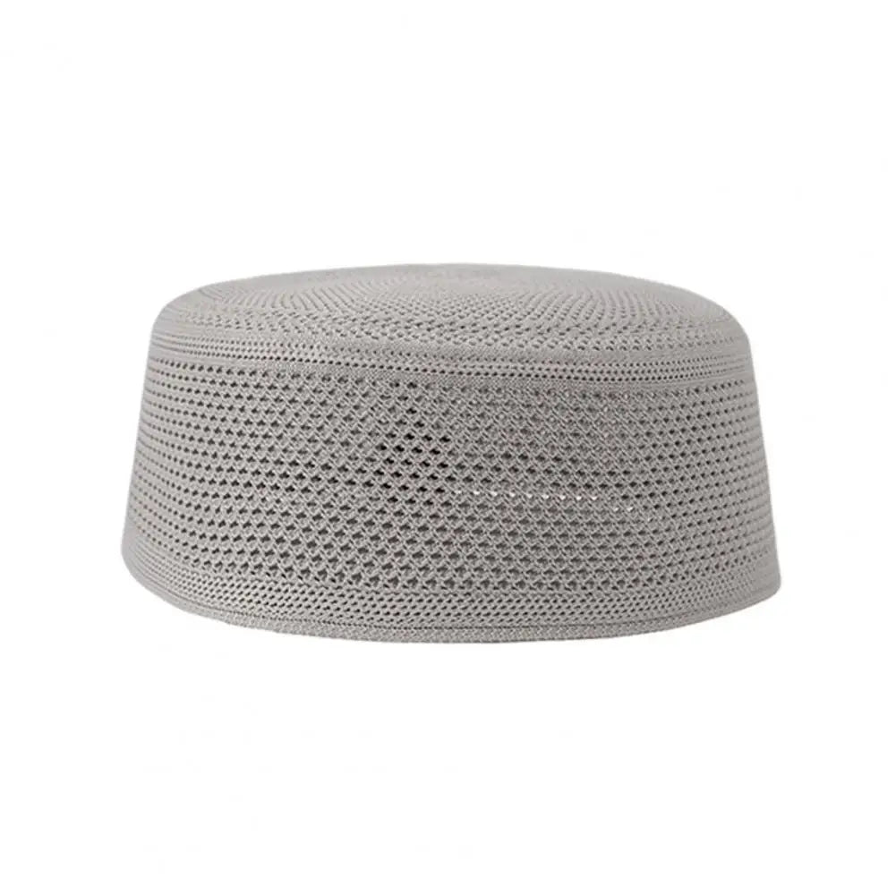Men Top Hat Muslim Yarmulke With Mesh Design Ethnic Style Strong Breathability Solid Color Hat Outdoor Outfit Accessory Daily