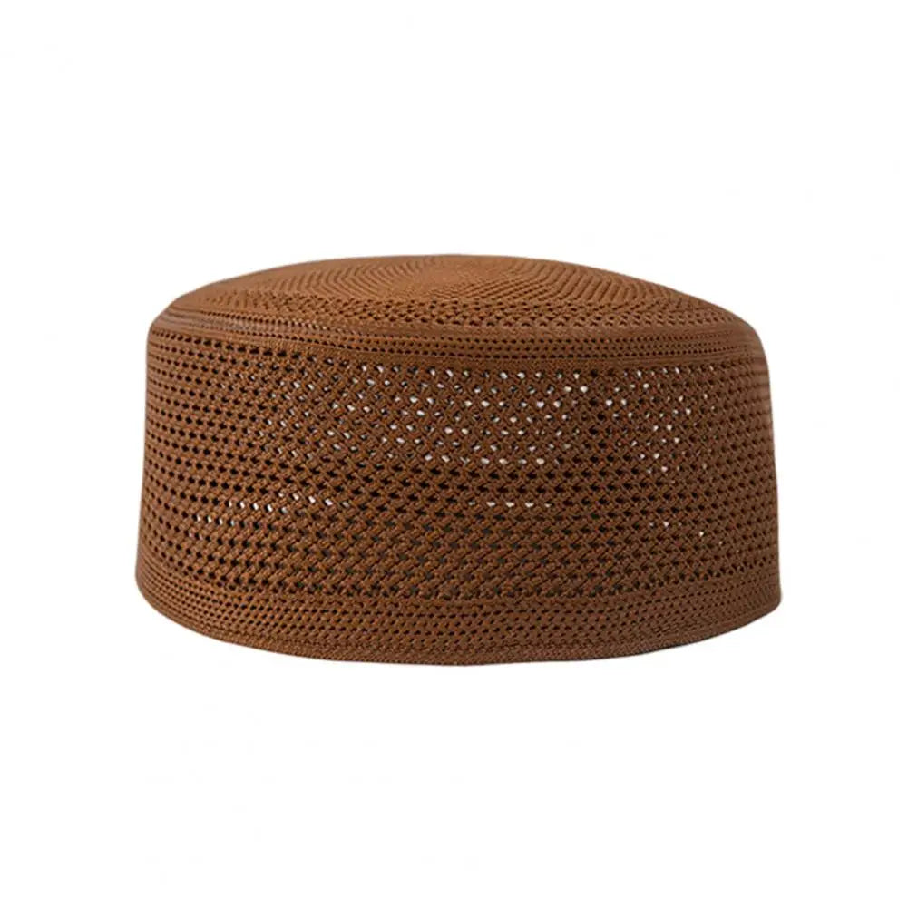 Men Top Hat Muslim Yarmulke With Mesh Design Ethnic Style Strong Breathability Solid Color Hat Outdoor Outfit Accessory Daily