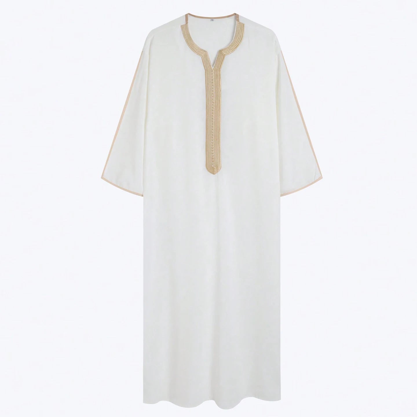 New Muslim Men's Thobe Embroidery Splicing Moroccan Luxury Elegant Robe Kandora Men's Burqa Islamic Loose Traditional Clothing